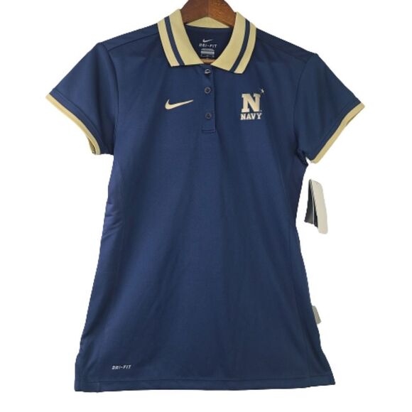 Nike Womens Navy Midshipmen Dri Fit NWT Polo Shirt Size S - Picture 1 of 10